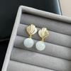 Temperament High Sense White Opal Fashion Atmospheric Earrings Prism Diamond Light Luxury Elegant Small Fragrant Wind Earrings