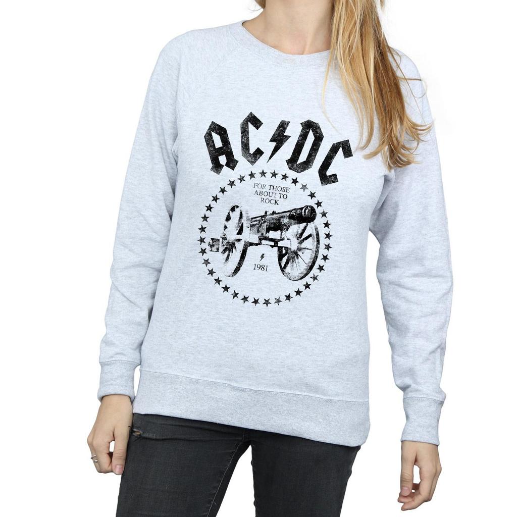 AC/DC Womens/Ladies We Salute You Cannon Sweatshirt