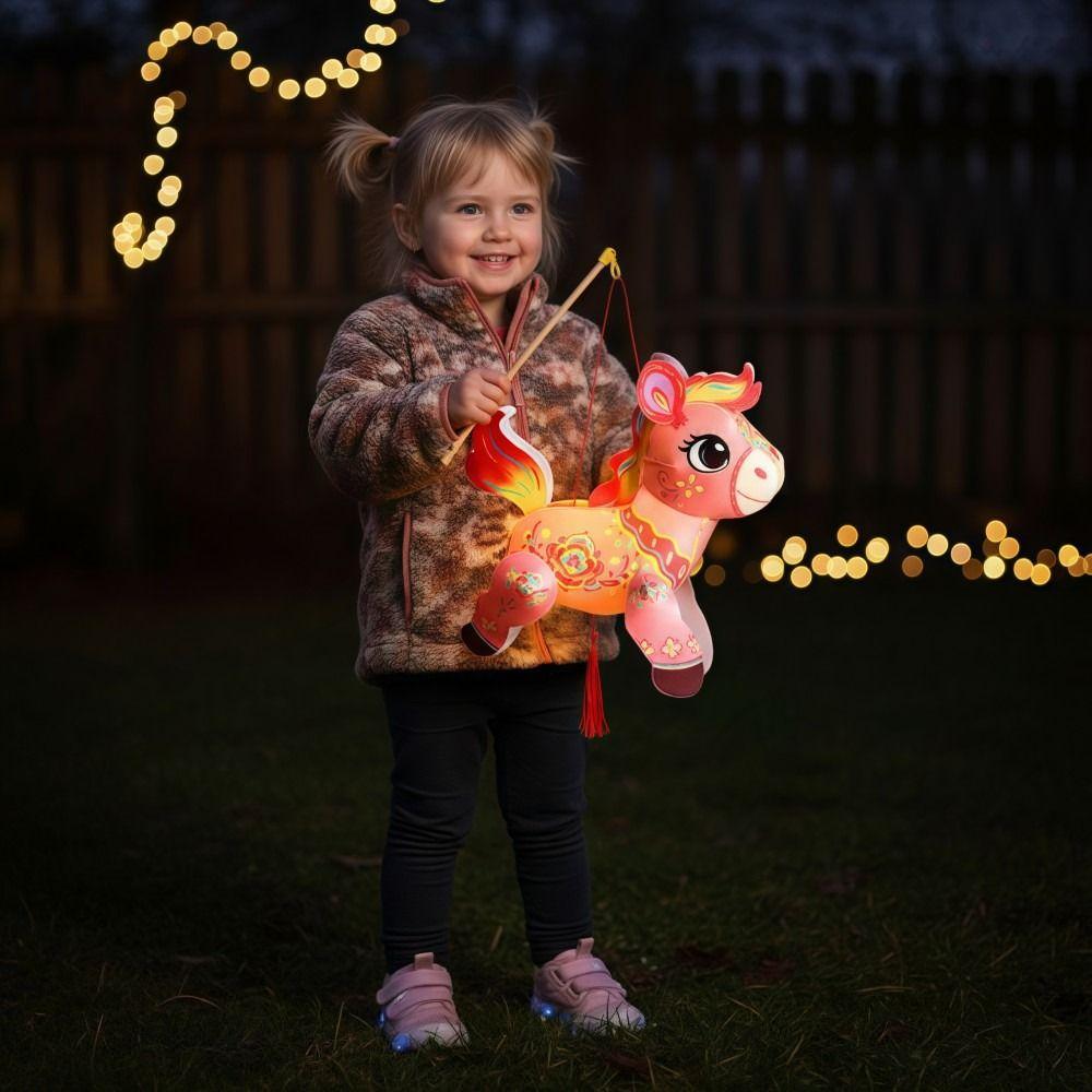 Cartoon Horse Year Lanterns Pony Shape New Year Lanterns  Holiday Kid's Toys