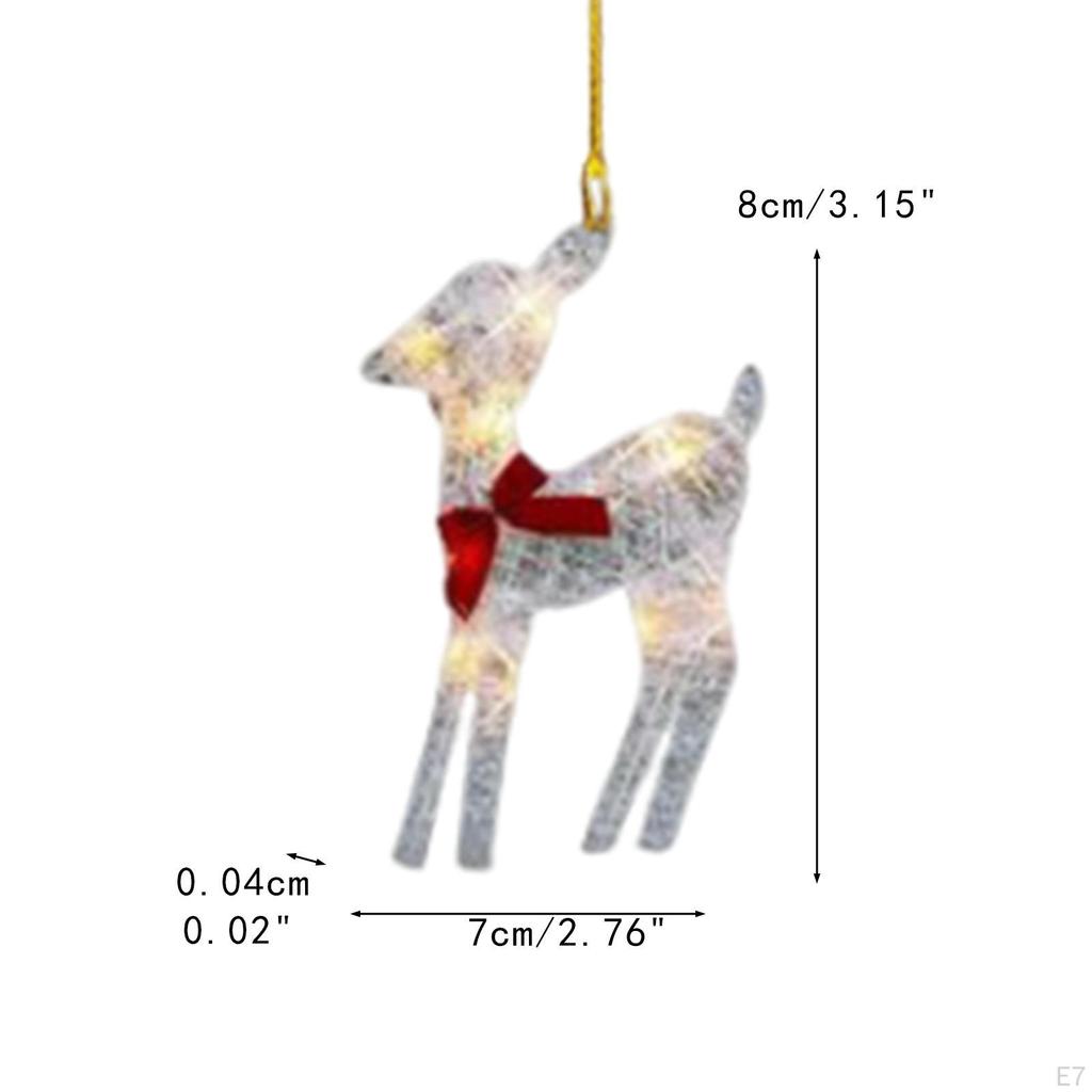 Christmas Tree Hanging Ornament Acrylic Decoration Elk Pendant for Outdoor