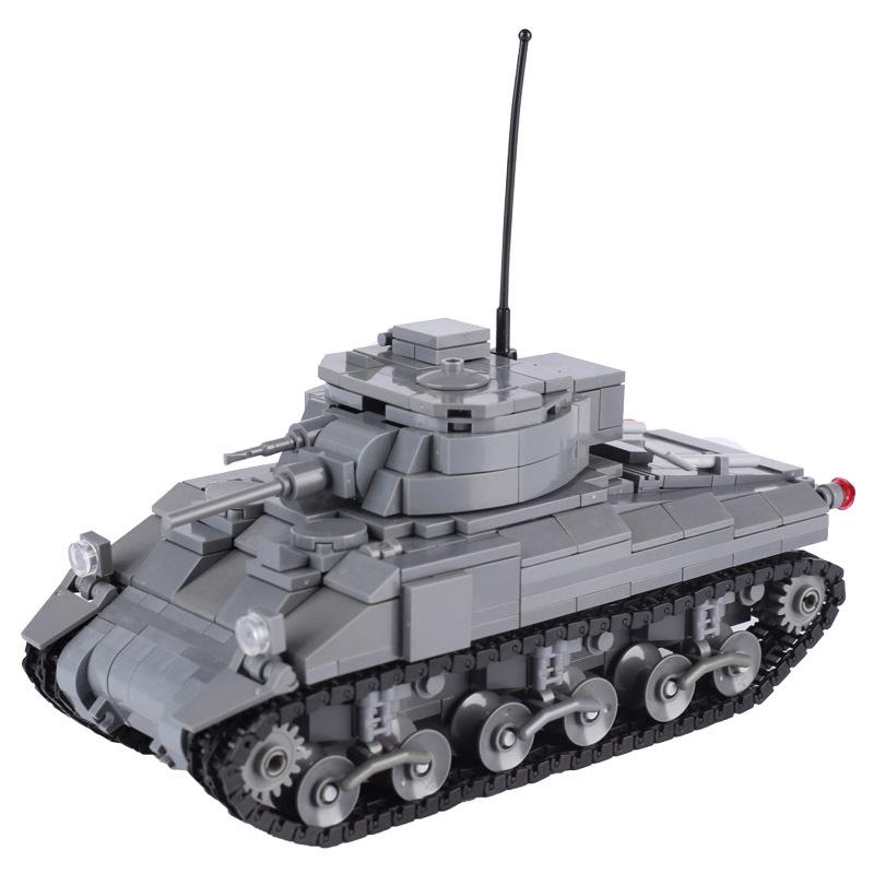World War II Military Tank T-64A US Sherman Tank Model Assembly Building Block MOC Children's Toy Birthday Gift