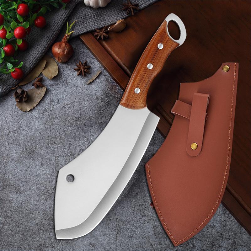 Forged Kitchen Chopping Slicing Cleaver Chef Cooking Butcher Knife Outdoors Barbecue Fishing Peeling Cutting Tools