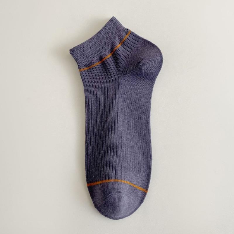 

Мужские весенне-летние новые носки-лодочки модного простого чистого цвета, впитывающие пот, дышащие 1 pair темно-фиолетового