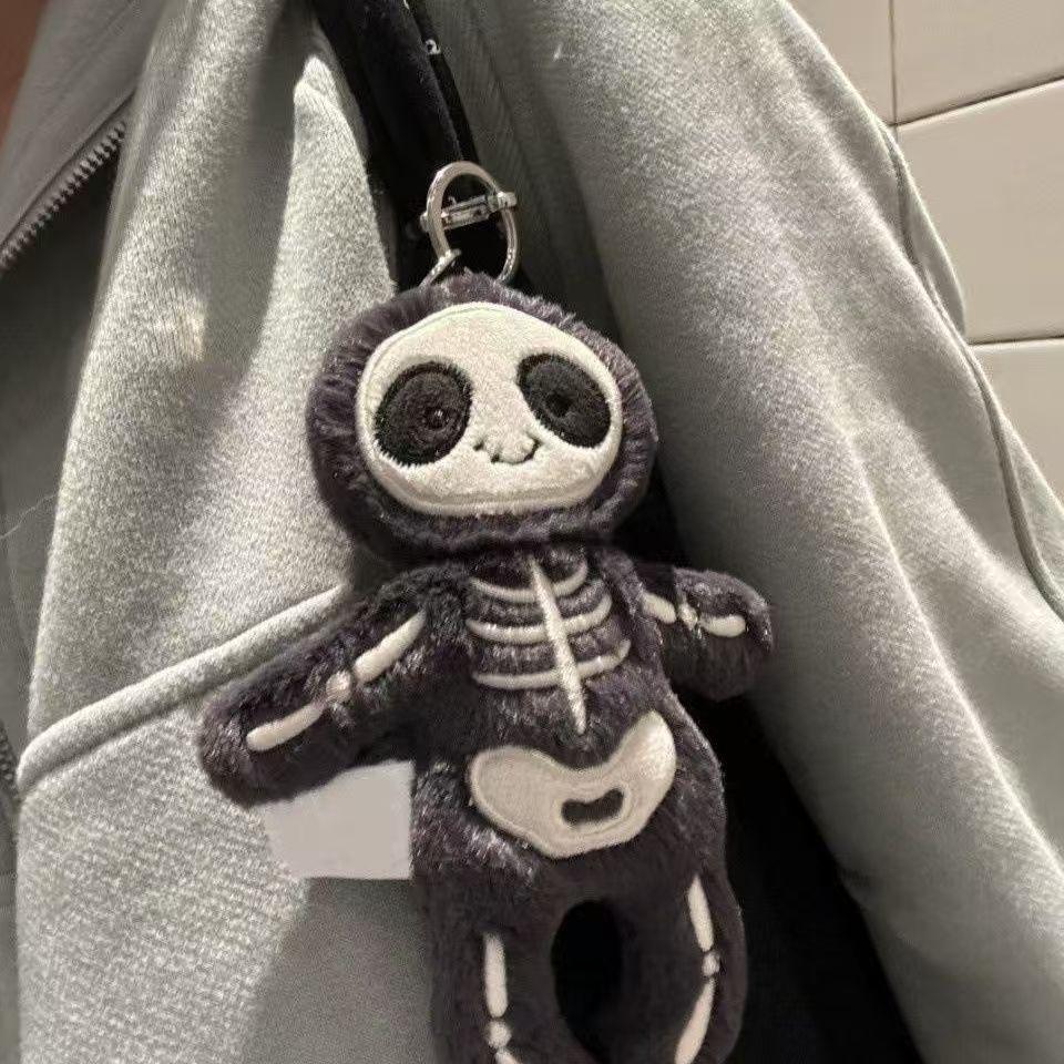 Halloween Mummy Ghost Skeleton Plush Keychain Ornament