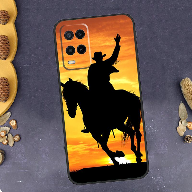 Rodeo Cowboy Lasso Horses Phone Case For Oppo A40 A60 A80 A78 A98 A18 A38 A58 A74 A94 A54 A16 A76 A96 A15 A17 A77 A57S