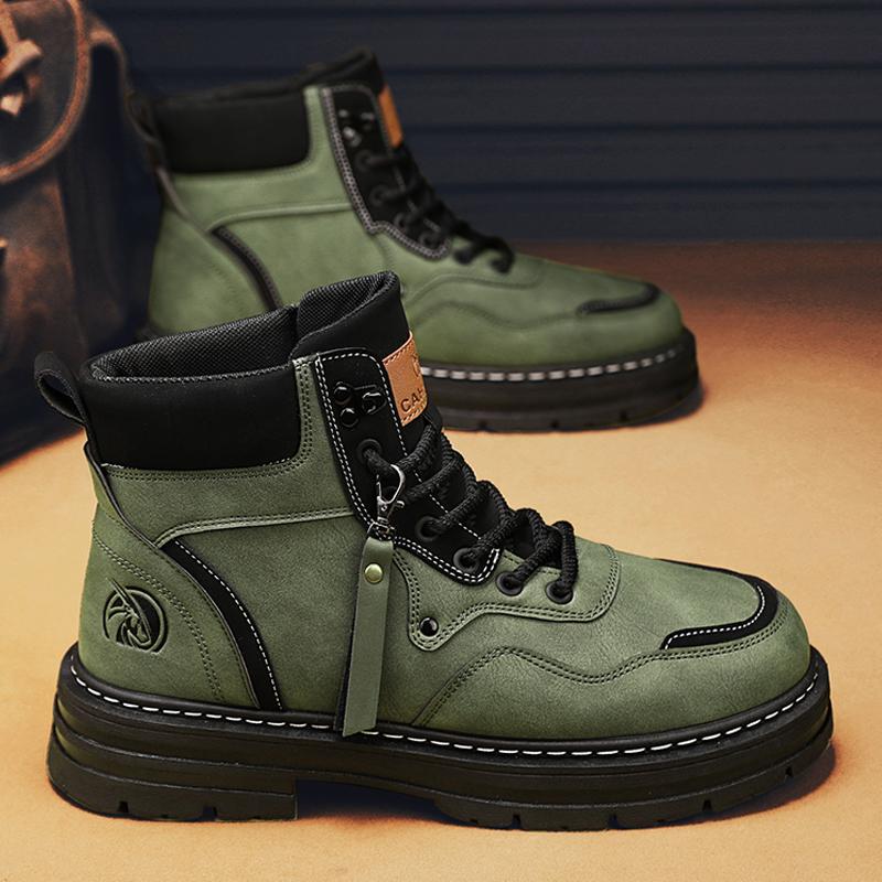 Fashion CYYTL Mens Boots Ankle Casual Winter Shoes Cowboy Combat Tactical Motorcycle Leather Chelsea Work Outdoor Hiking Luxury Designer