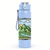 1PC Mountain Camping Van 750ml Color Plastic Sports Water Bottle Leakproof Flip Straw Lid Suitable for Sports Office Home Use