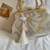 Handbag Women Fabric Embroidered Tassel Chain Strap Daily Party