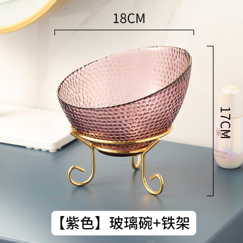 Glass Bowl Translucent Fruit Tray Desktop Storage Box Fruit Salad Bowl Home Decorative Plate Dessert Plate Snack Plates Dishes