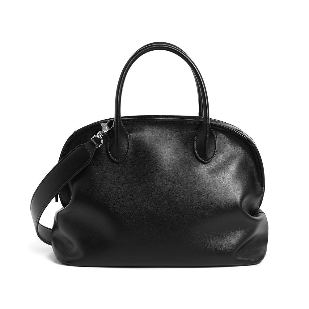Bowling bag retro minimalist style niche high sense portable women's bag shoulder crossbody Boston bag