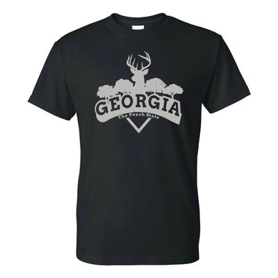 Georgia Hirsch Bogen - Heimatstaatsstolz T-Shirt - Schwarz