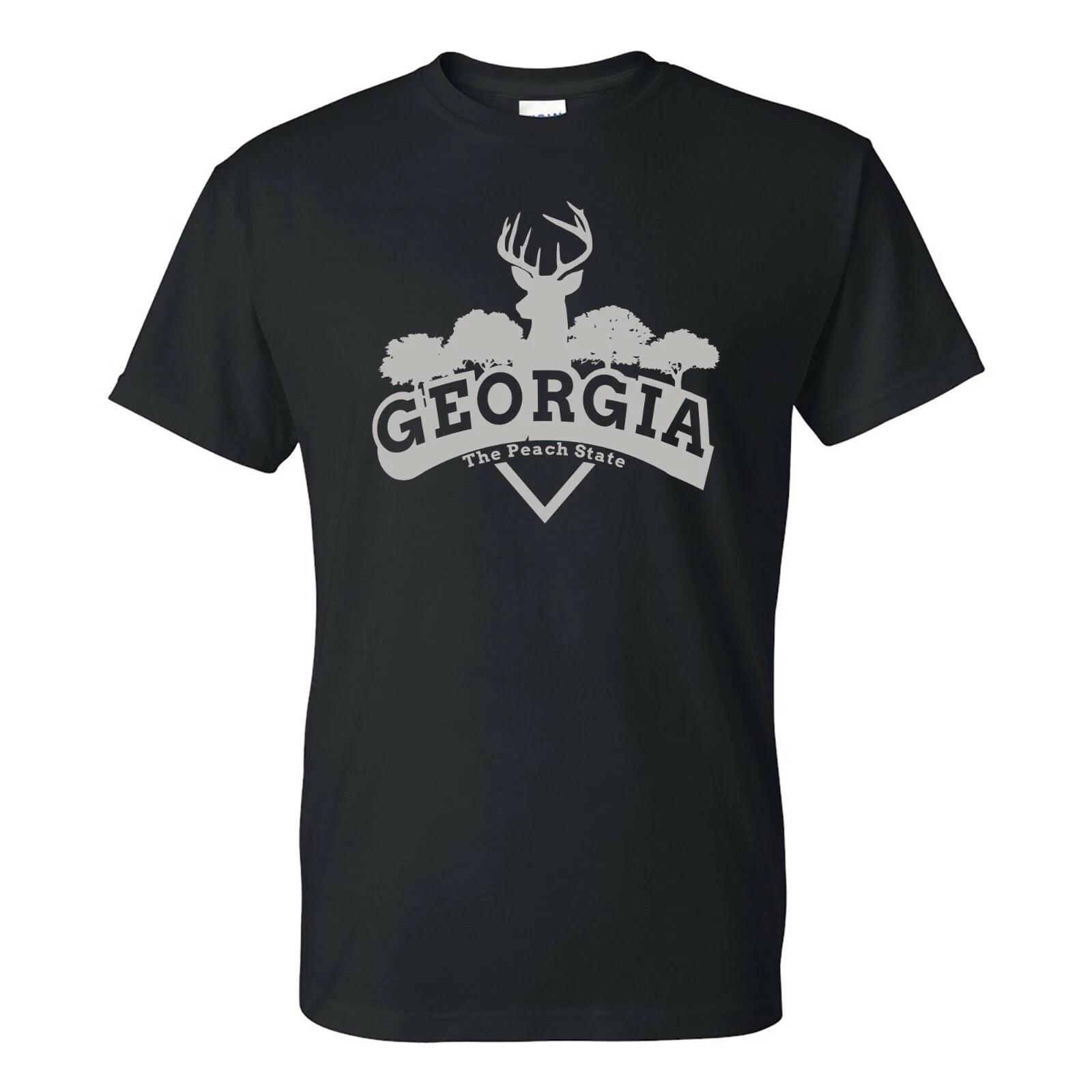 Georgia Deer Arch - Hometown State Pride T Shirt - Black 2XL