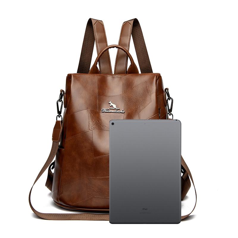 Mochila para mujer, de gran capacidad, de piel suave, para el hombro, para estudiantes, mochila de viaje