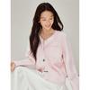 INMAN Women's Little Fragrance Style Light Pink Knit Cardigan