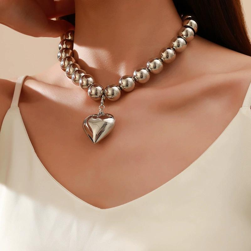 Accessories Big Bead Punk Collar Collarbone Chain Hot Selling Geometric Beads Beaded Necklace Women