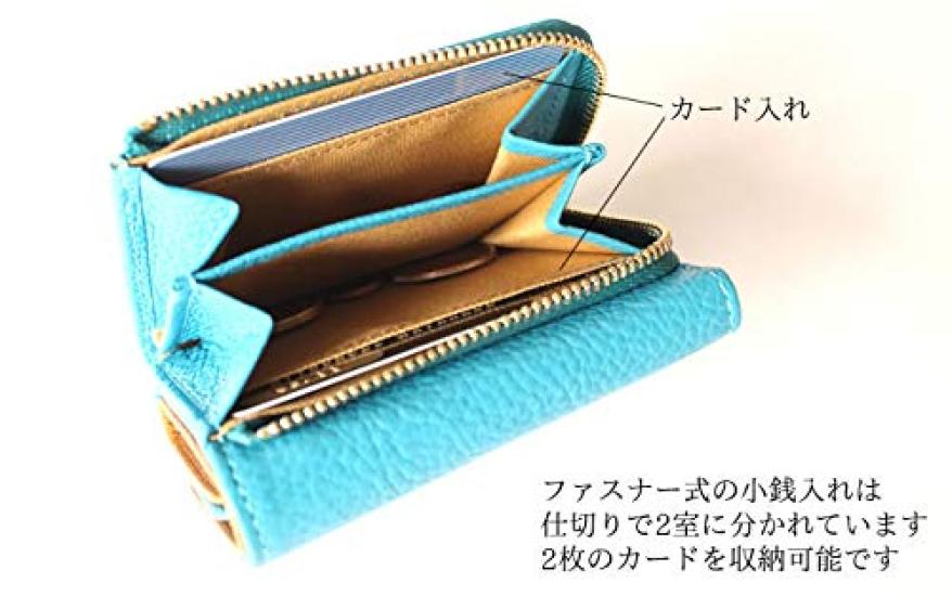 CCOMPANY LIMITED Lupo 2 Second Italian Leather Trifold Wallet with Coin Purse and Card Case Women's (Navy)