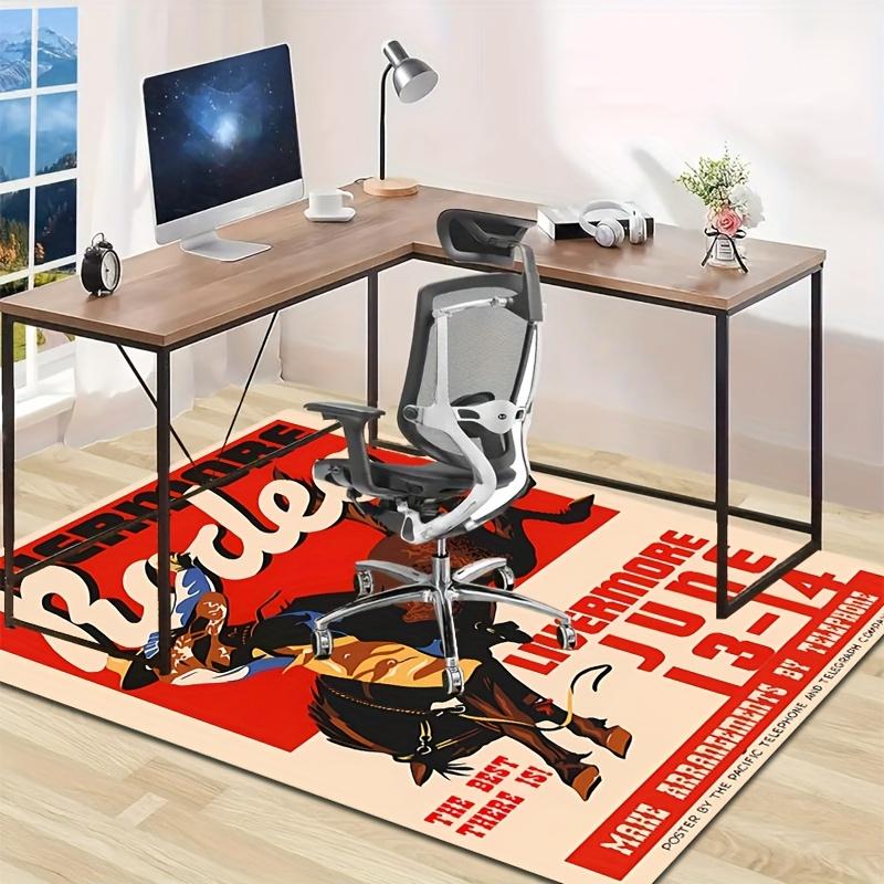 Crystal Velvet Cowboy Printed Area Rug for Bedroom And Living Room Home Decoration, Non-Slip Mat for Bedside.