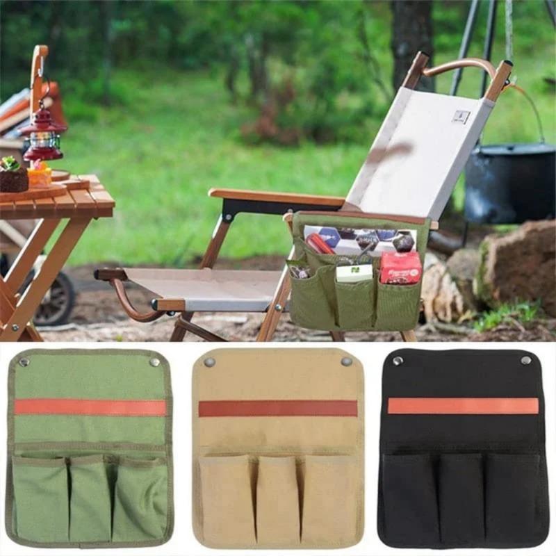 1 Stück Campingstuhl Armlehnen Aufbewahrungstasche Canvas Faltstuhl Organizer Seitentasche Beuteltasche für Outdoor Camping Picknick Angeln Tasche