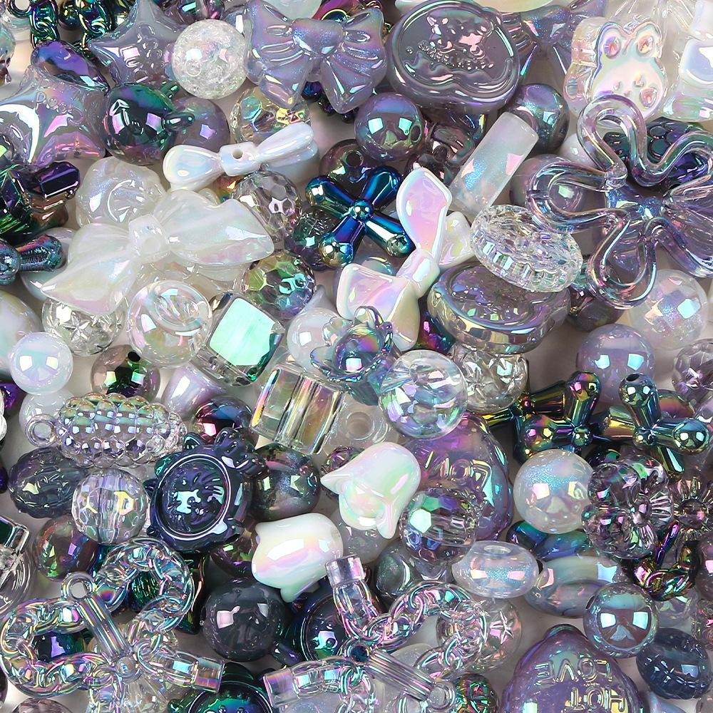 

УФ Смешанные Бусины Акриловые Свободные Бусины DIY Бижутерные Аксессуары Цепочка для Мобильного Телефона Ожерелье Невыцветающие Аксессуары 20g (about 6-10 pieces)