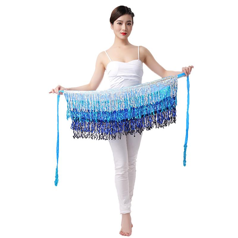 Women Club Mini Skirts Sequin Belly Dancer Costume Tassel Wrap Skirt