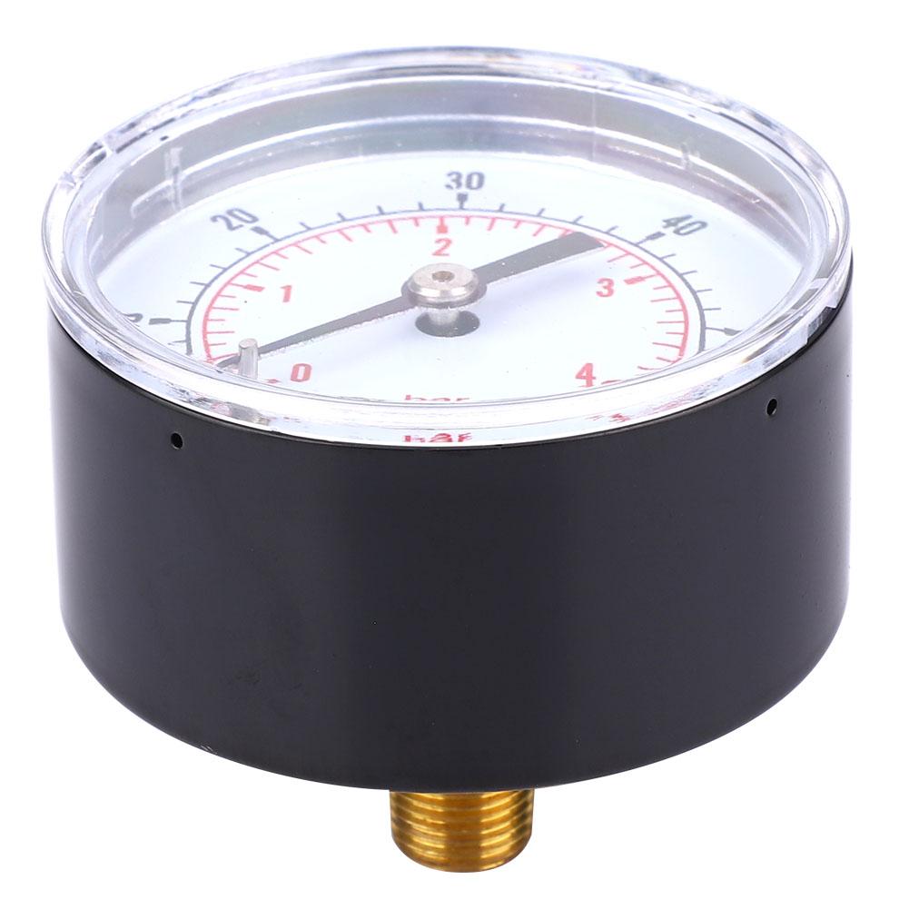 Pressure Gauge 50mm 1Celsius8 BSPT Back Connection for Water Oil Gas (0-15PSI 0-1Bar)