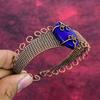 Lapis Lazuli Cuff Bracelet Copper Wire Wrapped Adjustable Bangle Gemstone Jewelry