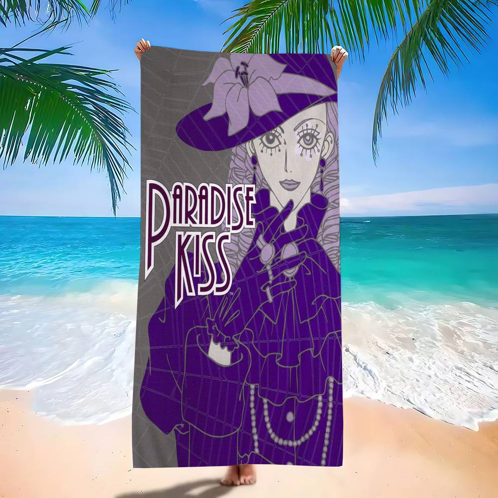 Anime P-Paradise K-Kisss Shoujo Manga Beach Towel Bath Towels for Microfiber Quick Dry Custom Sand Free Beach Yoga Spa Gym Pool