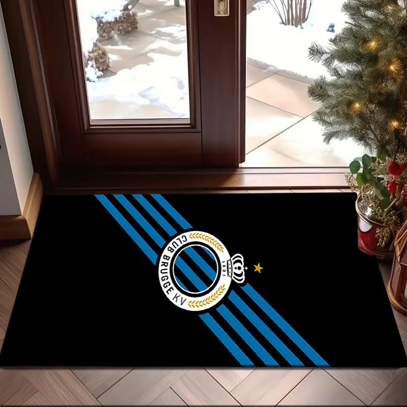 1PC FC Brugge Crest Rug Game Carpet, Floor Mat for Bedroom Living Room Entryway Rug, Home Decor Idea Gift for Christmas birthday