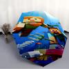Printed Blocky Pixel Game Folding Umbrella,Outdoor,Leisure,And Travel Umbrella,Durable Umbrella Fabric,Birthday And Holiday Gift