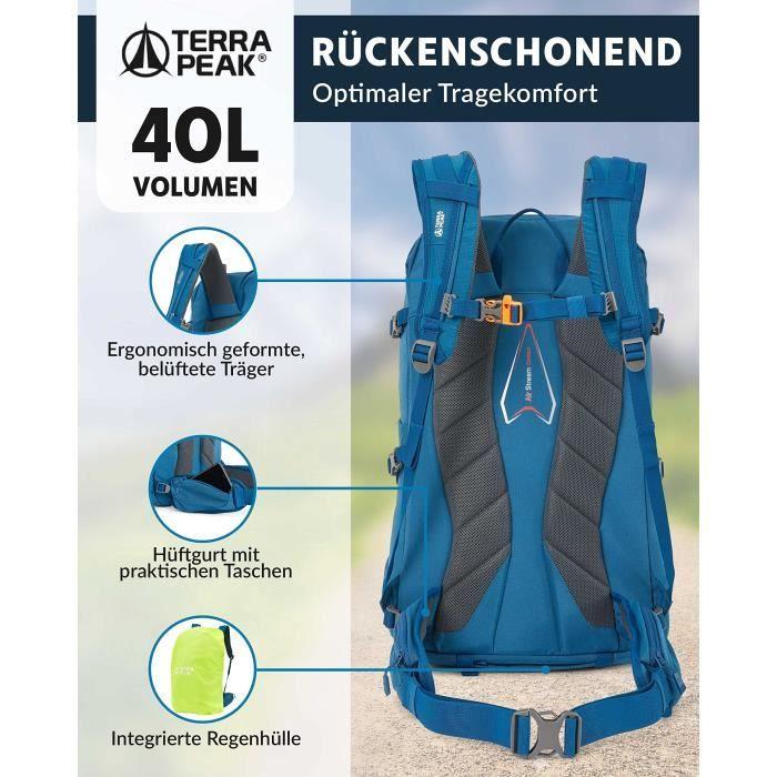 Wanderrucksack - Terra Peak - Flex 40 - 40L - Mixte - Bleu - Waterproof