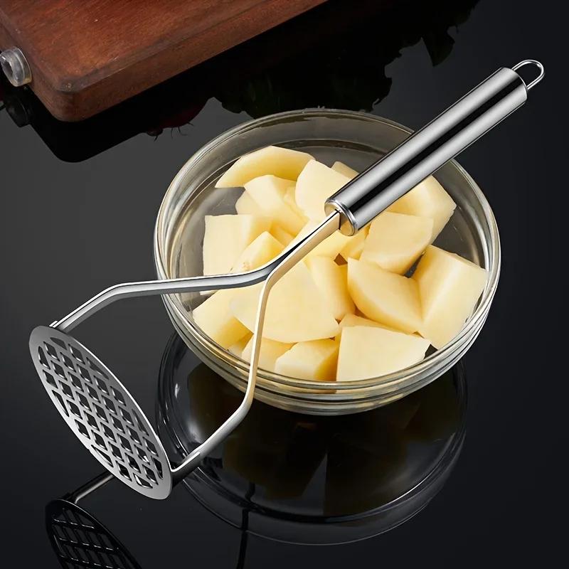 1Pcs Household Egg Baby Food Tool, Mashing Tool, Stainless Steel Manual Mashing Tool Potato Egg Mashing and Mashing Tool серый