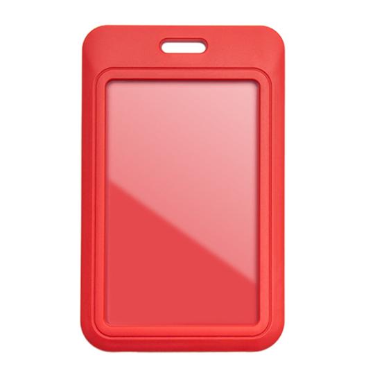 Sliding Badge Holder Vertical Hard Plastic Case Clear Card Protector Pouch for Office School ID Credit