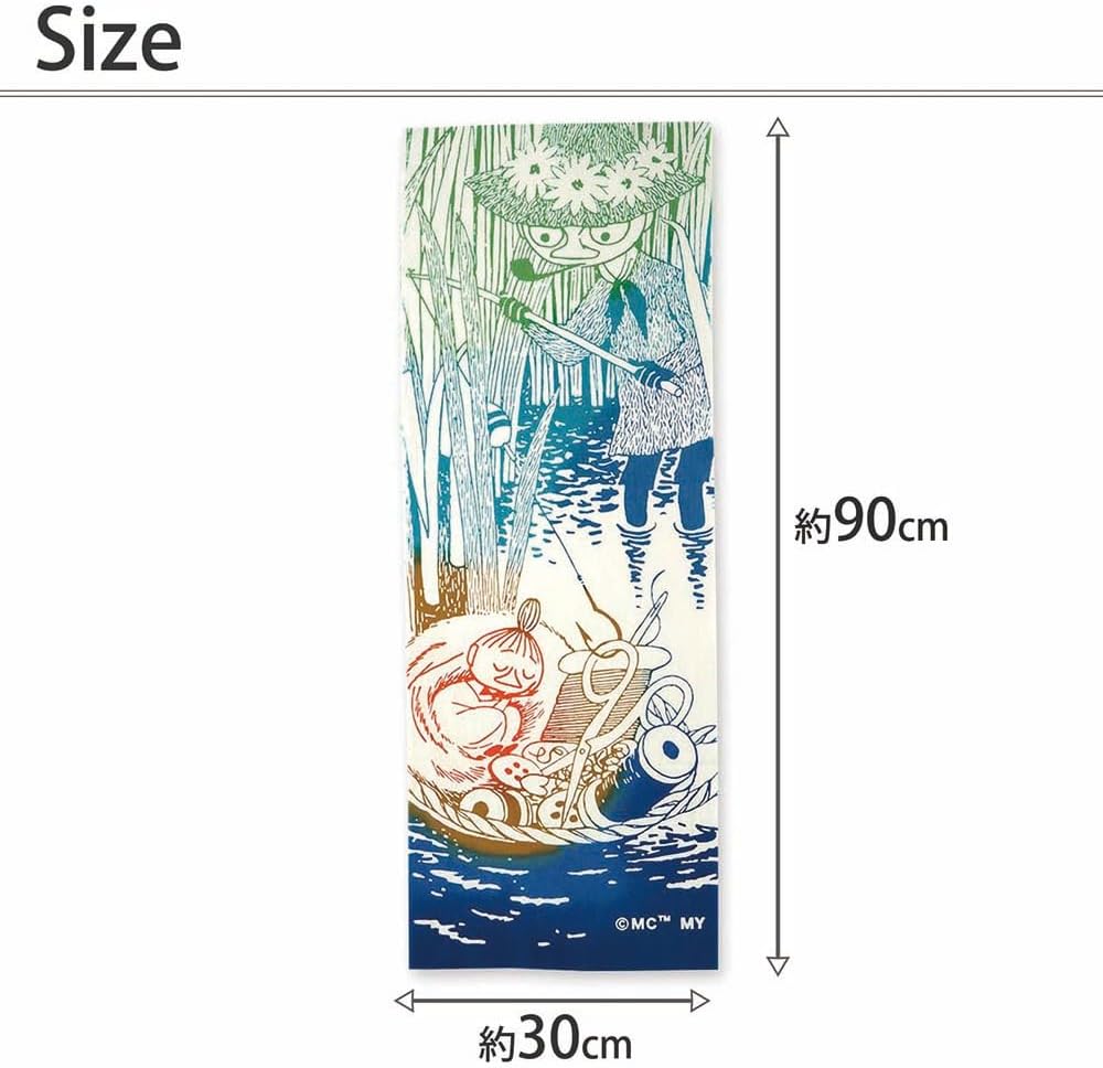 Momin Mumin Miyamoto Tenugui Towel Tapestry Chusen dyed Little-my & Snufkin