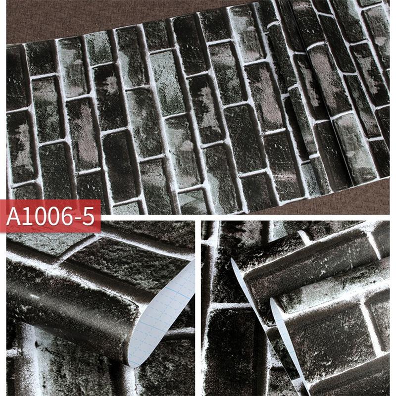 Retro Cegła i Kwiatowy Samoprzylepna Wodoodporna Tapeta Peel & Stick Dekoracja Ścienna Biurko i Meble DIY Zdejmowane Naklejki