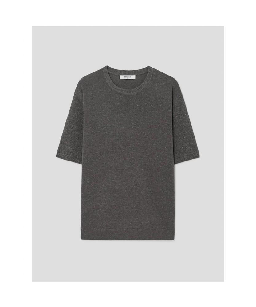 8seconds Linen Blend Short Sleeve Round Knit Gray