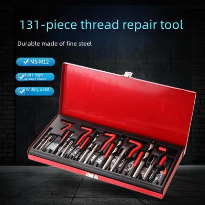 Kit di Riparazione Filettature per Auto da 131 Pezzi per Maschiatura e Riparazione Ferramenta.