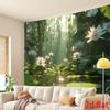 2D Green Forest Sparkling Lotus Backdrop for Home Decor & Spa Party Background