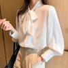 Arrival Shirt Womens Blouse Vintage Work Casual Tops Chiffon Blouse Bow Elegant Loose Women Business Shirts