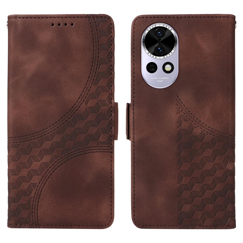 For Huawei Nova 13 5G/nova 12 5G Case PU Leather Phone Cover Rhombus Starry Imprinted