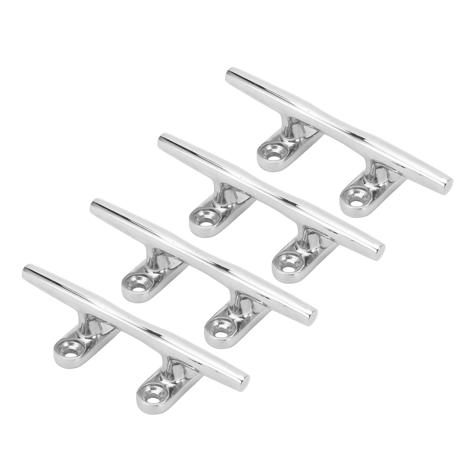 

4PCS 4in Dock Cleat 316 Stainless Steel High Polished Boat Mooring Cleat for Yacht Ship Marine Desk
