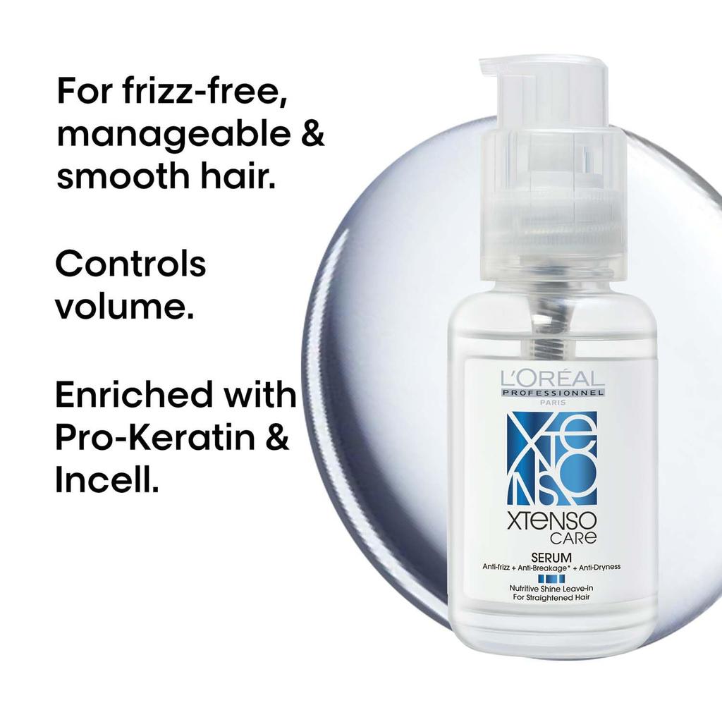 L'Oréal Professionnel Paris Xtenso Care Leave-In Serum för Hår Utan Friss, Slätt & Lättskött 50ml | Berikat med Pro Keratin & Incell | För U