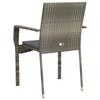 Garden Chairs with Cushions 2 pcs Grey Poly Rattan