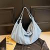 Zipper Monochromatic Women's Crossbody Bag  High-quality Denim  High Capacity  Swinging Shoulder Bags  New
