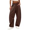 Women's Elastic Waist Sweatpants with Pockets Color Loose Fit Casual Joggers