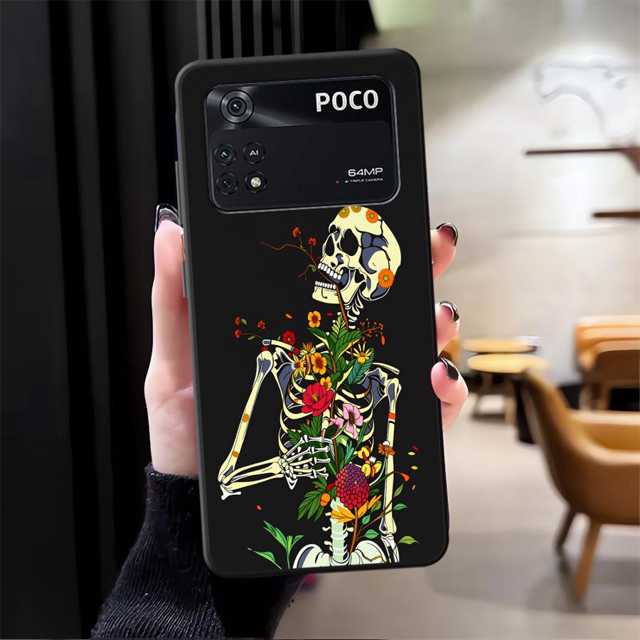 

Чехол для Xiaomi Poco F8 X3 X4 X5 X7 Pro M5 C61 C75 C71 F3 F1 M3 M4 M7 C50 Funda Чехол для телефона Розовый Череп Poco M3 Pro