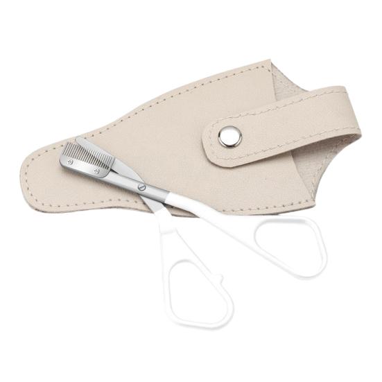 Eyebrow Trimming Scissors with Comb Stainless Steel Professional Non-Slip Precision Eyebrow Trimmer Men Women Brow Hair Removal Grooming Tool