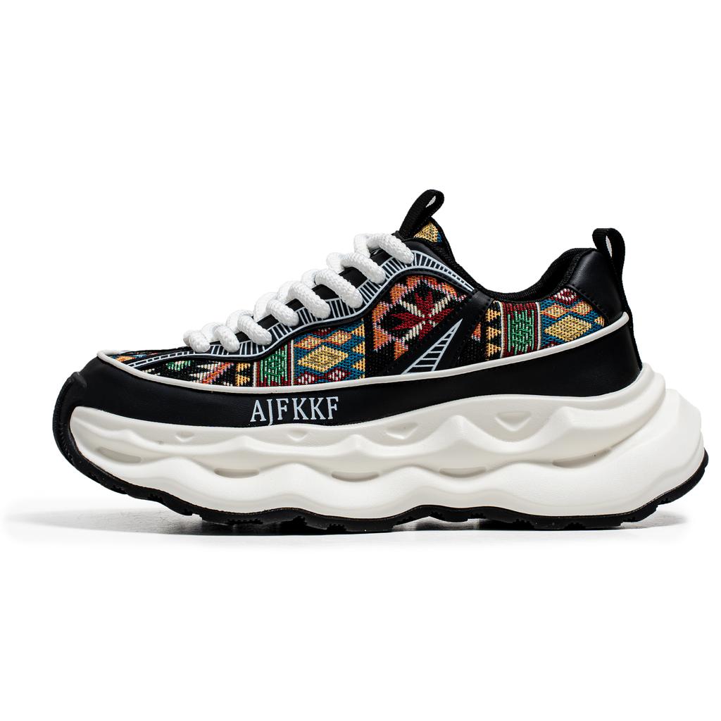 Men Low Top Casual Shoes Personality Thick Soled Daddy Shoes Male Sports Sneakers Trainers Street Culture Walking Footwear Man