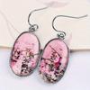 1pc Pink Textured Imitation Earrings, Fashionable Earrings