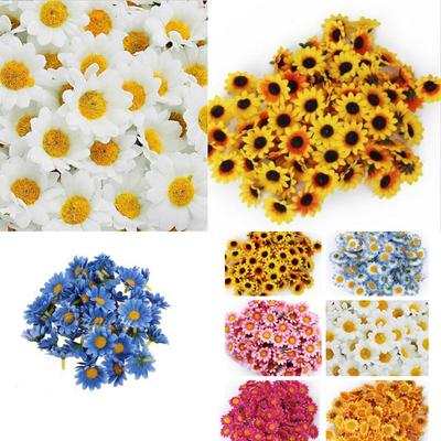 100Pcs Artificial Gerbera Daisy Silk Flowers Heads For Diy Wedding Party,