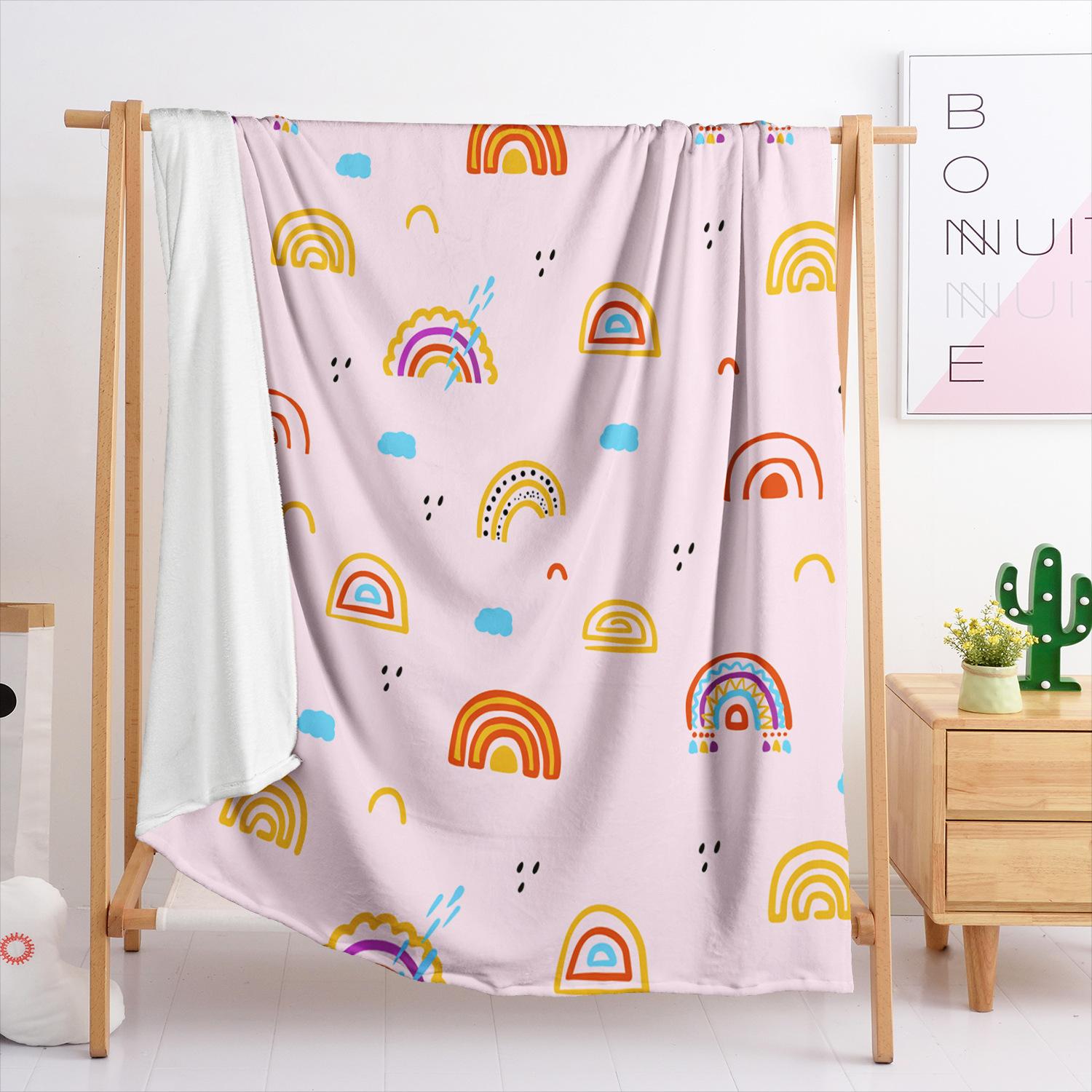 Одеяло Фланелевое Одеяло Иллюстрация Радуги Принцесса 3D Цифровая Печать Одеяло Одеяло 120X90cm